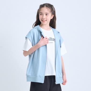 ノースリーブパーカ×【接触冷感】Tシャツセット