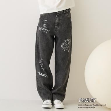 【PEANUTS】グラフィックデニムペインターパンツ