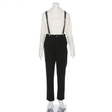 ロゴサスペンダーつきテーパードパンツ