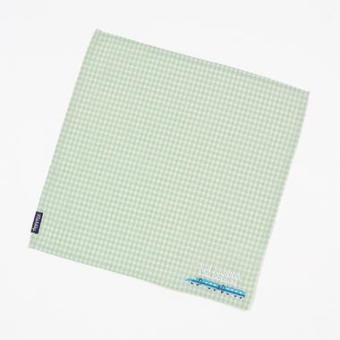 電車/恐竜チェックハンカチ