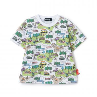 ピクニック総柄半袖Tシャツ