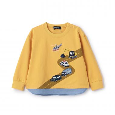 乗り物と道路長袖Tシャツ