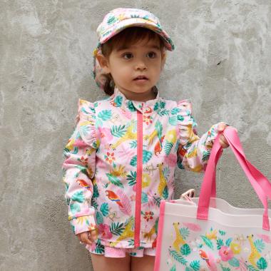 トロピカル柄長袖ラッシュガード