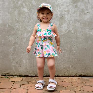 トロピカル柄ワンピース水着