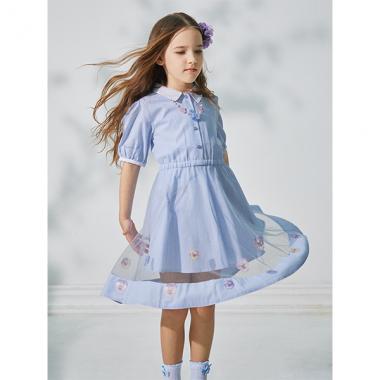 パンジーチュールドッキングシャツワンピース