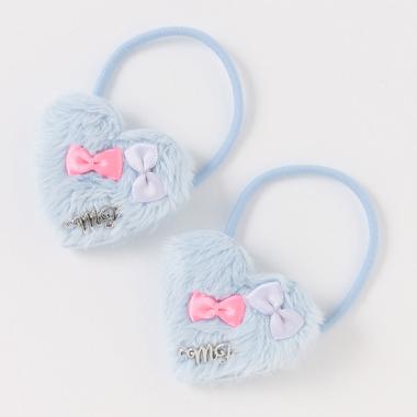 ぷっくりハート　ヘアポニー2個セット【日本製】