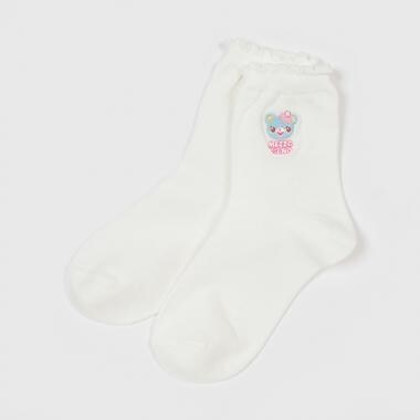ミミポポ　ワンポイント刺しゅう　ソックス【日本製】