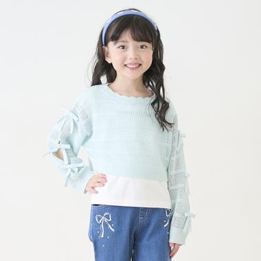 透かしニット＆Tシャツセット