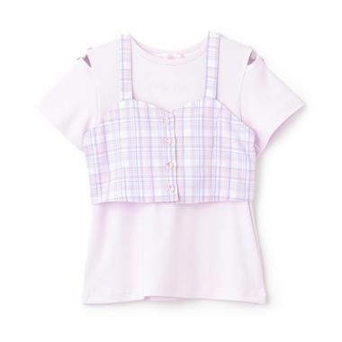 チェックビスチェ＆半袖Tシャツセット
