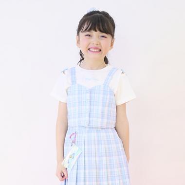 チェックビスチェ＆半袖Tシャツセット