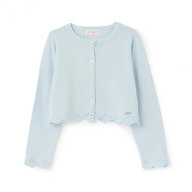 透かしスカラップ　ニットボレロ