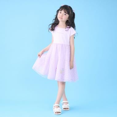 シャーベット刺しゅう　ドッキングワンピース