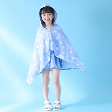 シェル柄　速乾タオルポンチョ