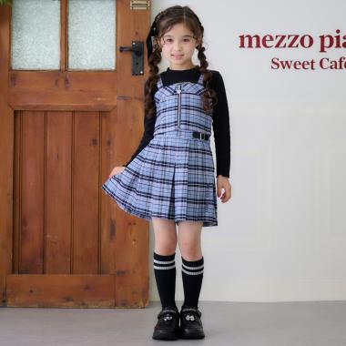 サイドベルトつきチェックプリーツ　キュロットスカート