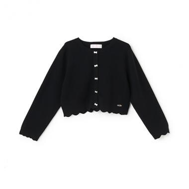 リボンボタン　ニットボレロ