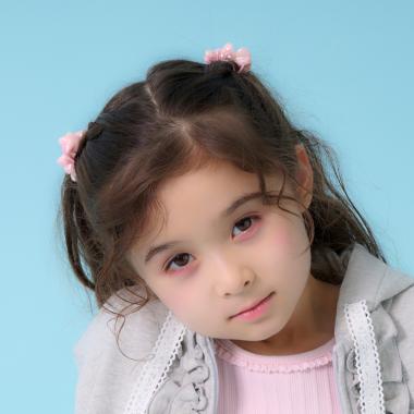 リボン＆星　ヘアポニー2個セット