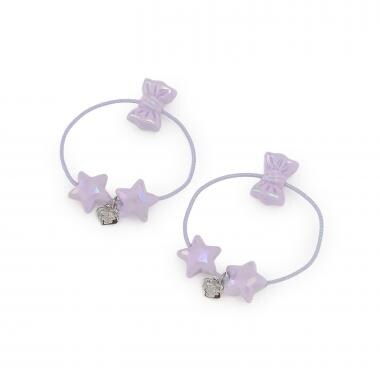 リボン＆星　ヘアポニー2個セット