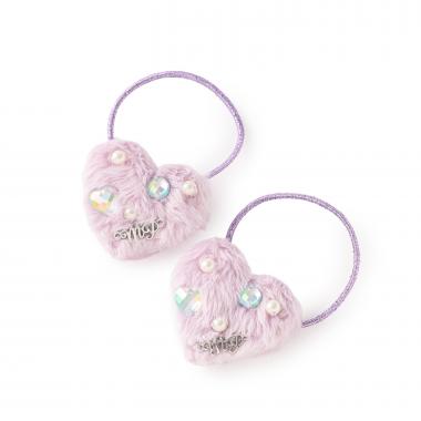 ぷっくりハートパール　ヘアポニー2個セット