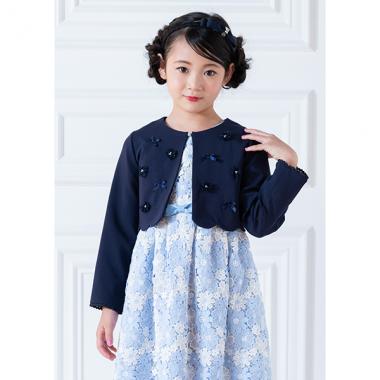 花モチーフ裾スカラップ　ジャケット