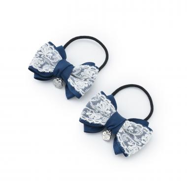 リボンレース　ヘアポニー2個セット【日本製】