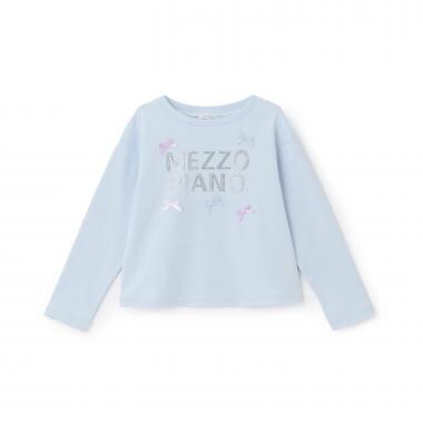 ラインストーンロゴ　長袖Tシャツ