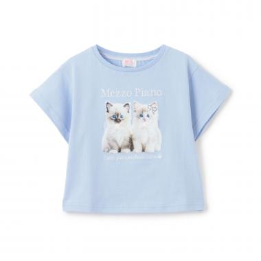 子猫プリント　半袖Tシャツ