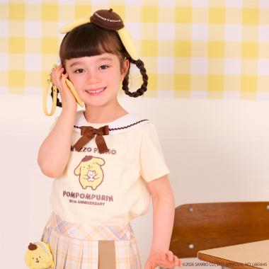 【ポムポムプリン】セーラー衿付　半袖Tシャツ