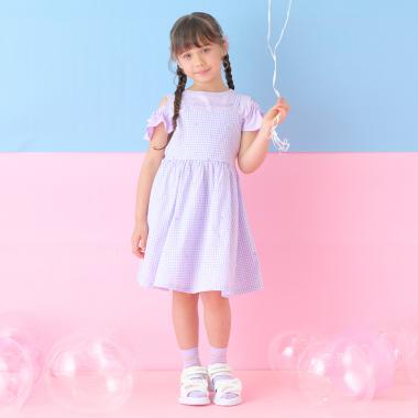 肩開き半袖Tシャツ＆星キャミワンピースセット