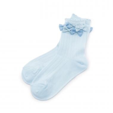 リボンイッパイ　クルーソックス【日本製】