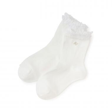 フリル　ロゴ刺繍ソックス