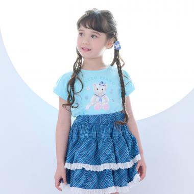 ウサギ・ネコ　マリン半袖Tシャツ