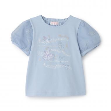 バレエ＆音符　パフスリーブTシャツ