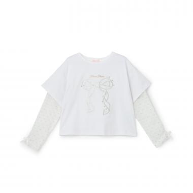 袖ラメチュール　2wayTシャツ