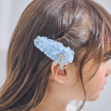 トゥシューズチュールフリル　ヘアクリップ