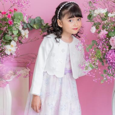 花モチーフ裾スカラップ　ジャケット