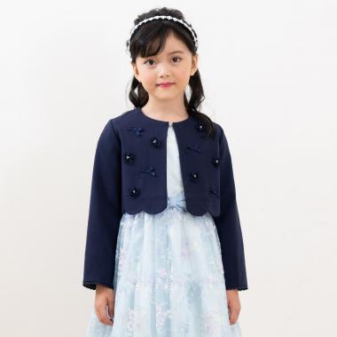 花モチーフ裾スカラップ　ジャケット