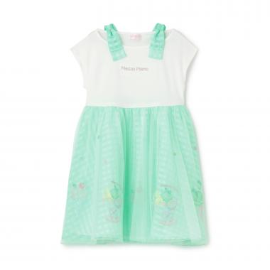 【人気商品再入荷】【直営店で取り扱い無し】シャーベット刺しゅう　ドッキングワンピース