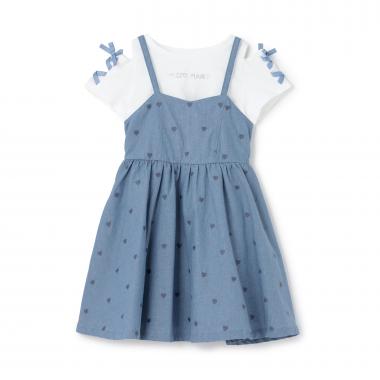 【人気商品再入荷】【直営店で取り扱い無し】肩開きTシャツ＆キャミワンピースセット