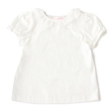 レースフリルつきパフスリーブTシャツ