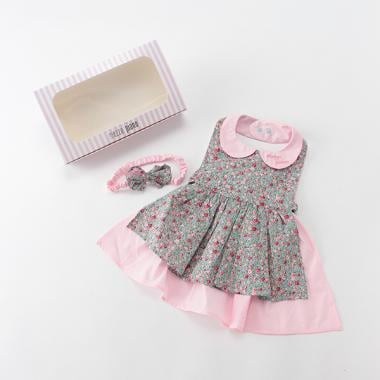 オリジナルボックスつき丸衿花柄エプロン×ヘアバンドセット