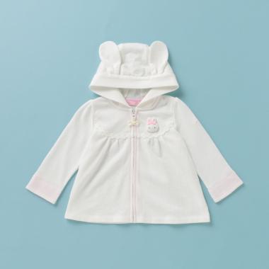 ウサギマスコットつきジップ式パーカー