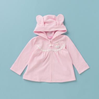 ウサギマスコットつきジップ式パーカー