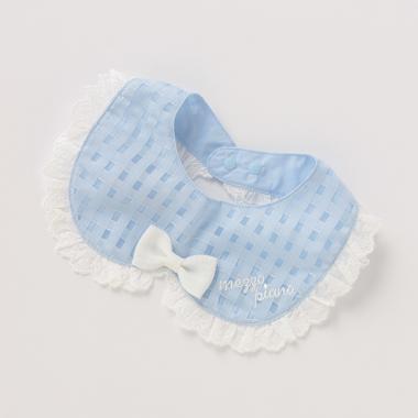 リボンつきレースフリルギンガムスタイ