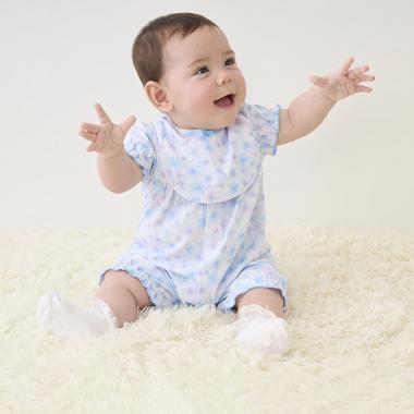 【BOX付】花柄半袖2wayオール＆スタイセット