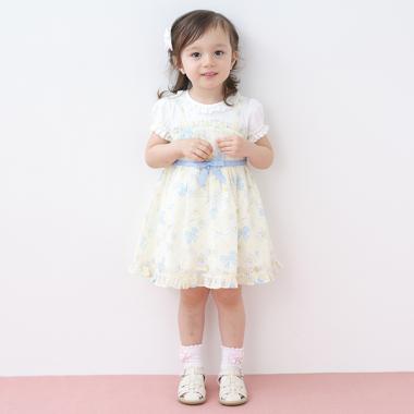 マーガレット柄ドッキングワンピース＆ブルマセット