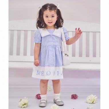 裾ロゴストライプ　セーラーワンピース