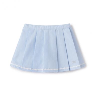 ストライププリーツスカパン