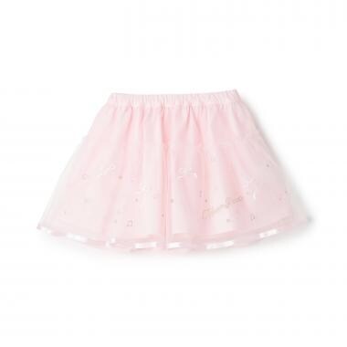 音符刺しゅう　チュールスカート