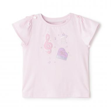 音符刺繍　半袖Tシャツ