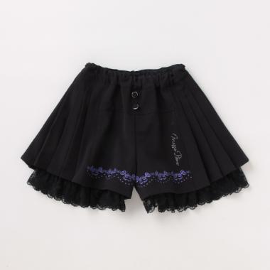 【人気商品再入荷】【直営店で取り扱い無し】サイドプリーツ裾刺しゅうキュロットスカート